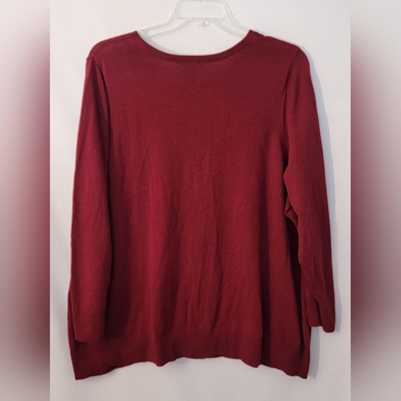NWT Catherines Deep Burgandy Red Cardigan Sweater Size 3X - Picture 8 of 8